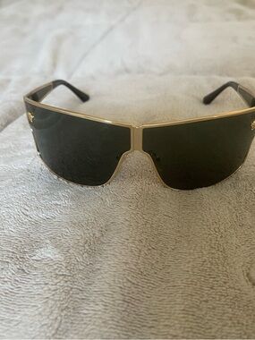 Versace Gold Frame Shield Sunglasses Lenses